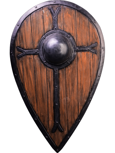 Trollfelsen LARP-Tropfenschild Holzoptik 'Peredur'